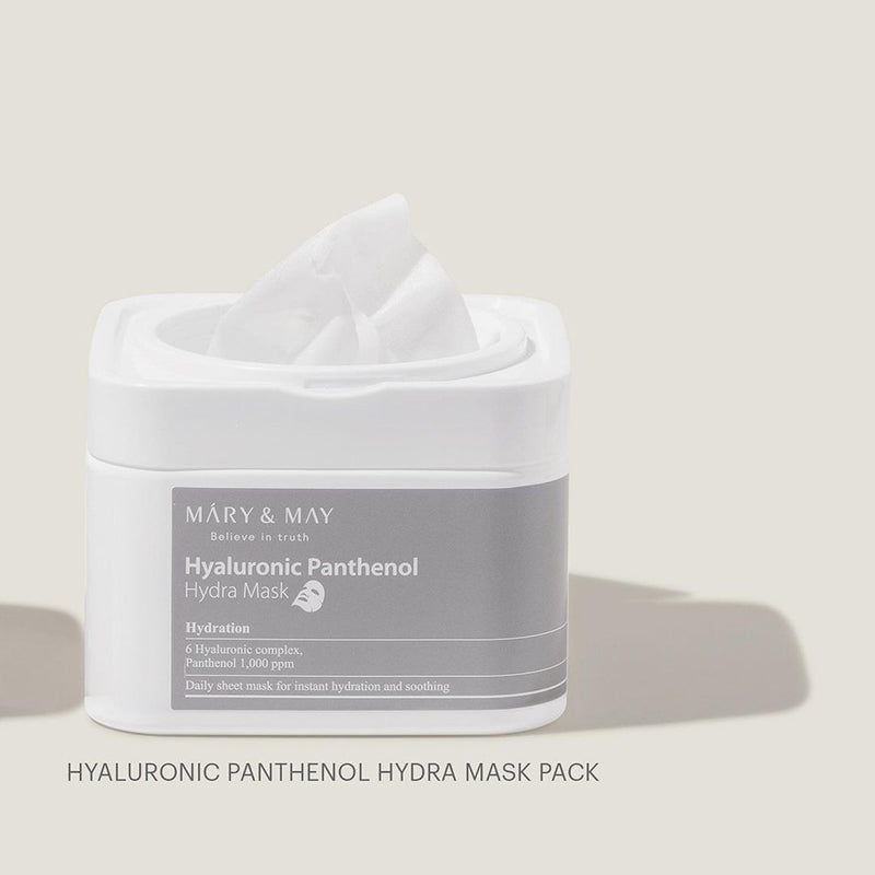 Mặt Nạ Mary and May Hyaluronic Panthenol Hydra Mask Pack 30 Miếng MARY & MAY Hyaluronic Panthenol Hydra Mask – Korean-Skincare