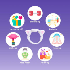  White Cat Headband - Korean-Skincare