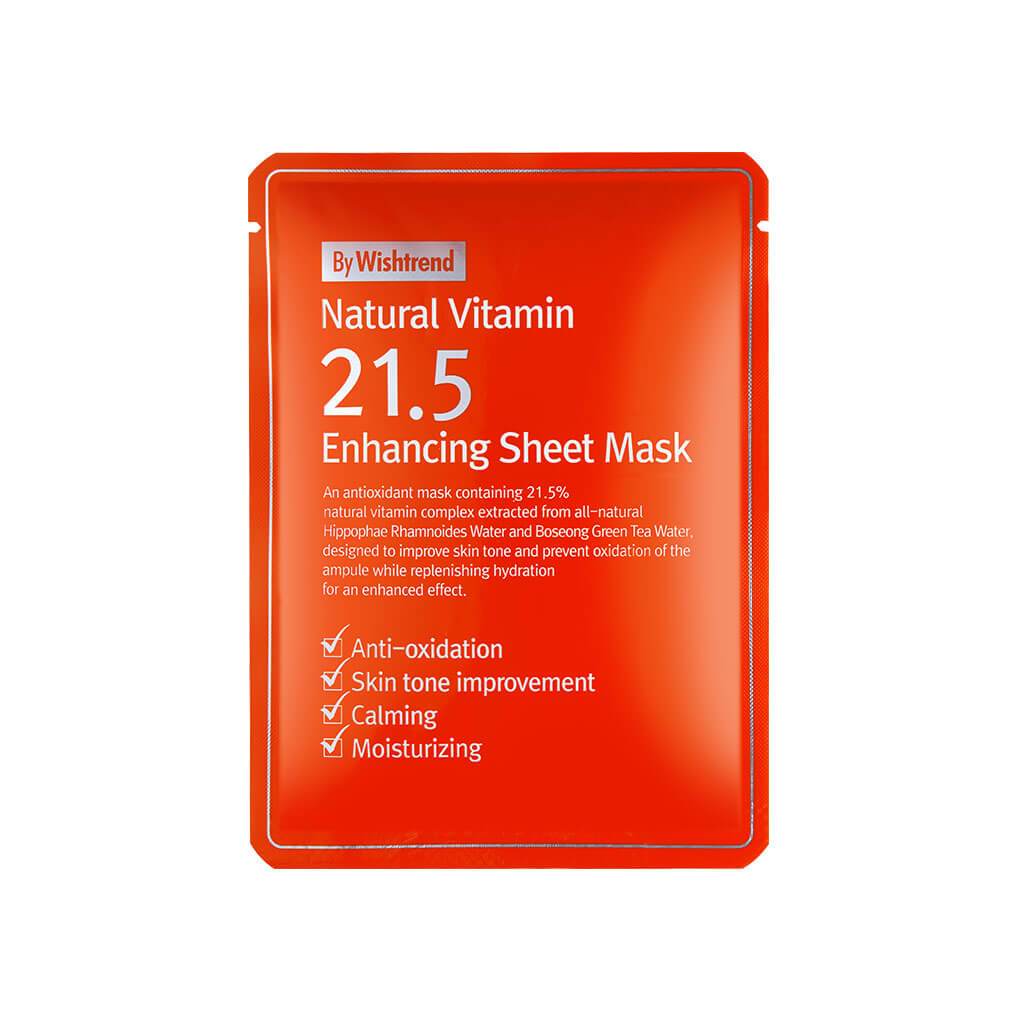 By Wishtrend Natural Vitamin 21.5 Enhancing Sheet Mask - Korean-Skincare