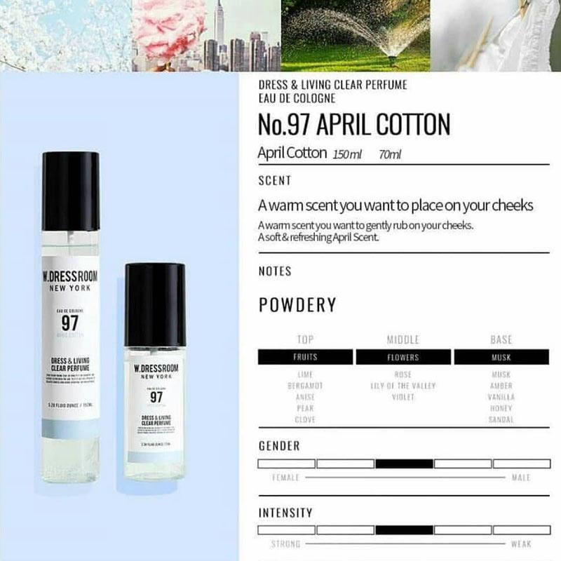 W.DRESSROOM Dress & Living Clear Perfume No.97 April Cotton - Korean-Skincare
