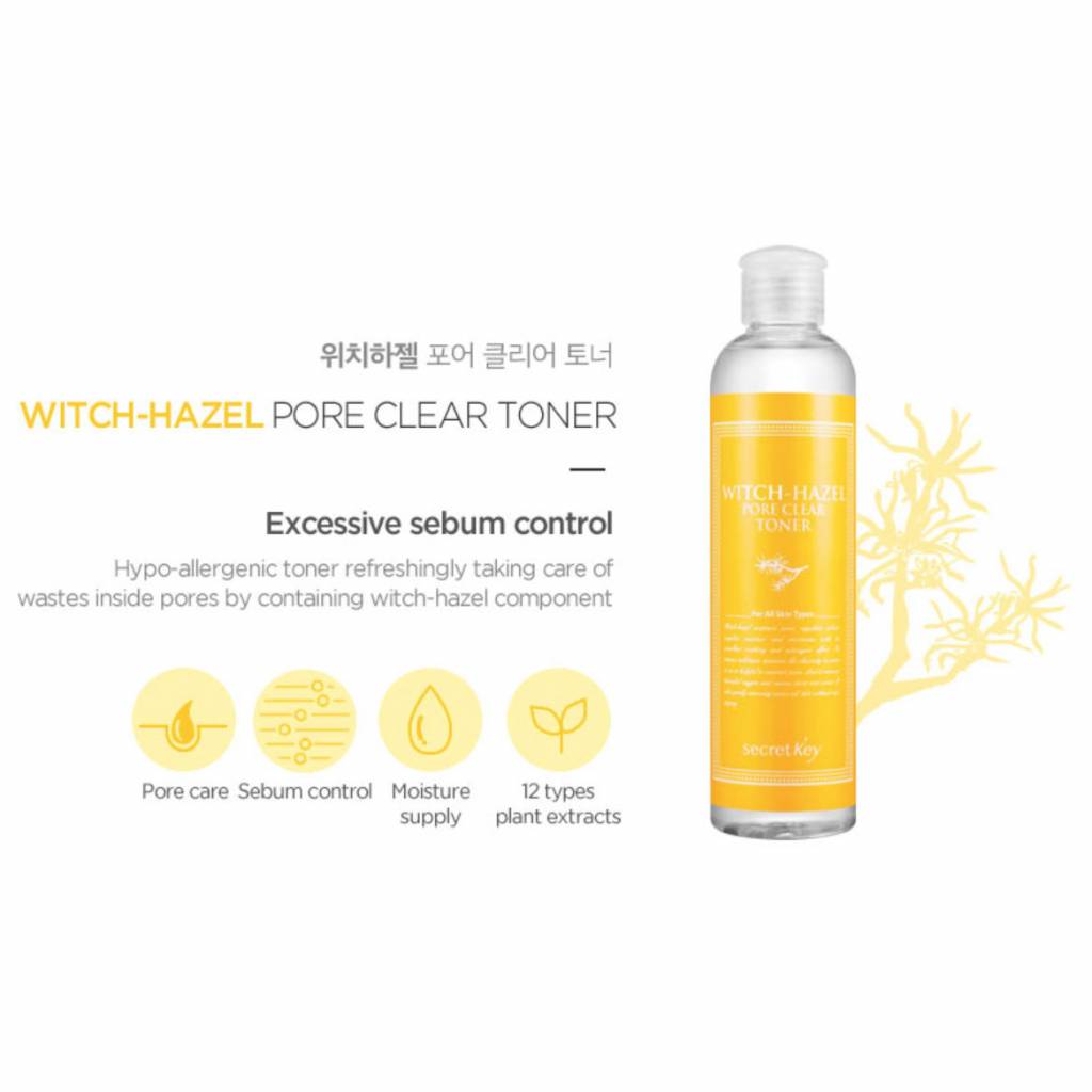 Secret Key Witch Hazel Pore Clear Toner - Korean-Skincare